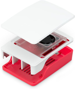Raspberry Pi Official Raspberry Pi 5 Case with Cooling Fan & Heatsink, 2.79 CFM, ABS/PC Material, Stackable, Includes Silicone Feet & Fan Speed Control (Packaging: 1 Case)