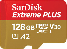 Sandisk SDSQXBD-128G-AN6MA Extreme Plus Microsdxc 128gb 10/uhs-i Uhs-i 4k Class 10 200/90mbs V30
